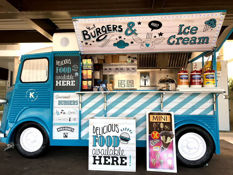 Food Truck With Snacks - Elektrische ijswagen Fast Food Trailer Winkelwagen