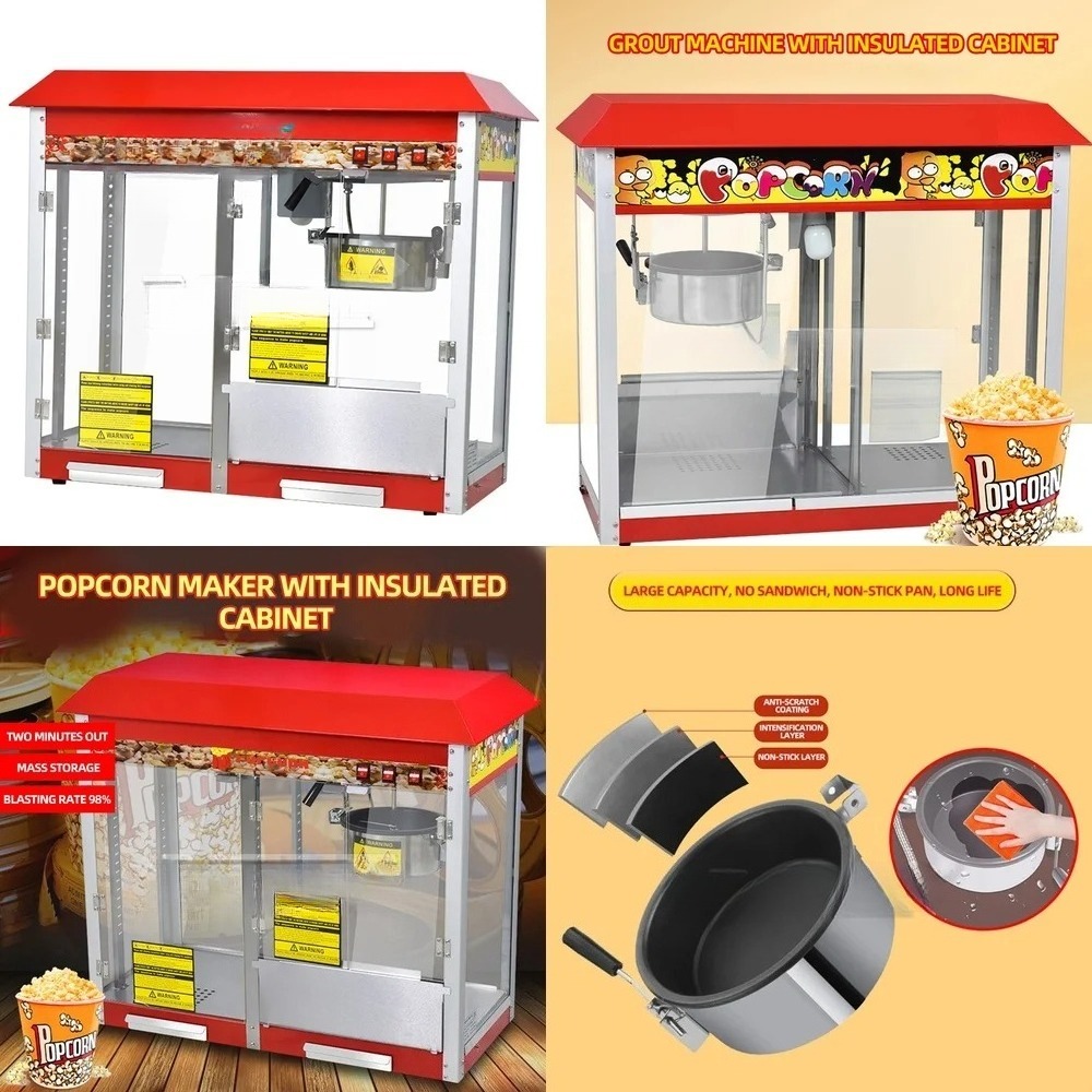 Food Processor Snacks - Commerciële popcornmachine voor automatische elektrische popcornbereiding